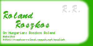 roland roszkos business card